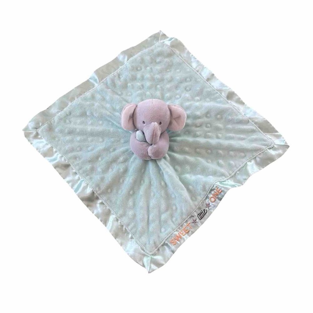 Child of Mine by Carter's Little Star Elephant Lovey Security Blanket Green Gray